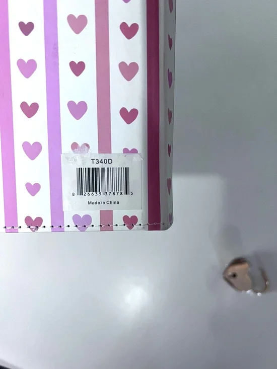 Notebook Journal Diary with Heart Lock & Key Pink Hearts & Stripes on White. - Picture 7 of 15